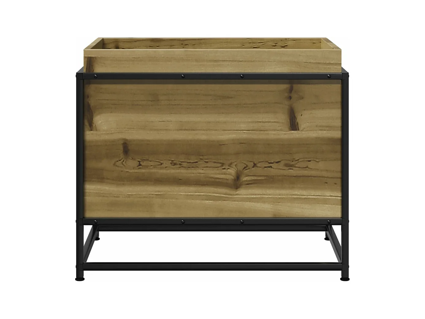 Macetero bancal elevado plantas flores terraza jardín 60 x 40 x 50 cm madera de pino impregnada marrón 02_0037695