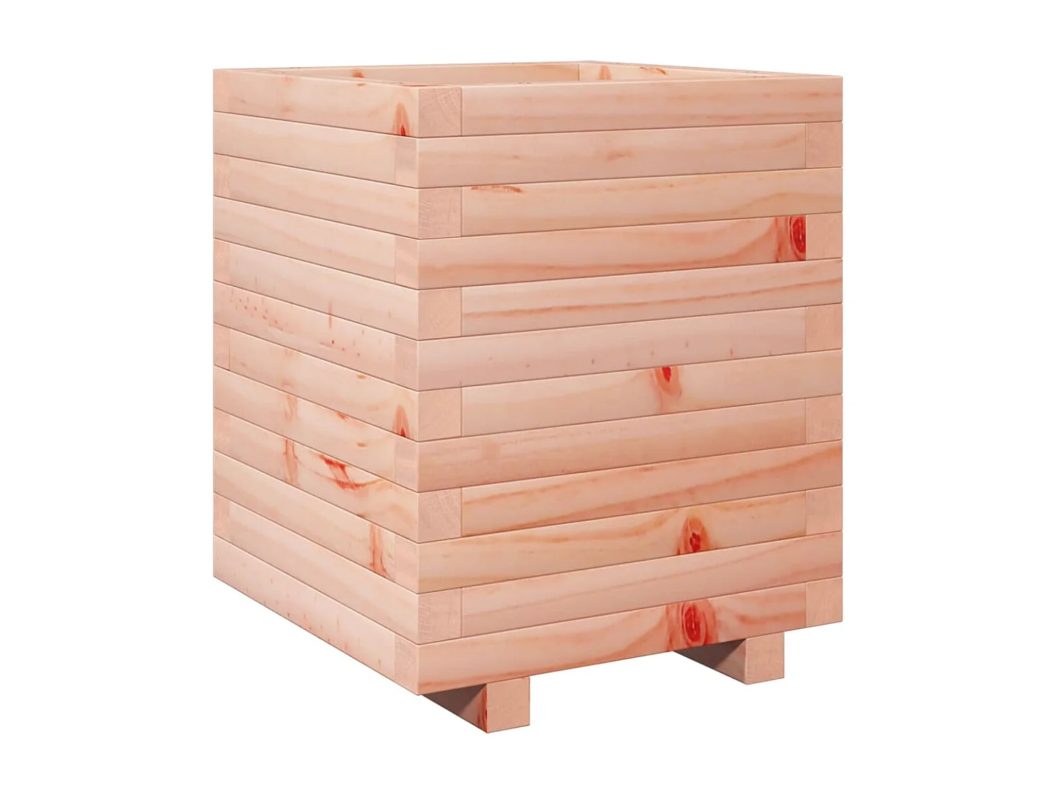 Macetero bancal elevado plantas flores terraza jardín 40 x 40 x 49,5 cm madera maciza douglas marrón 02_0037568