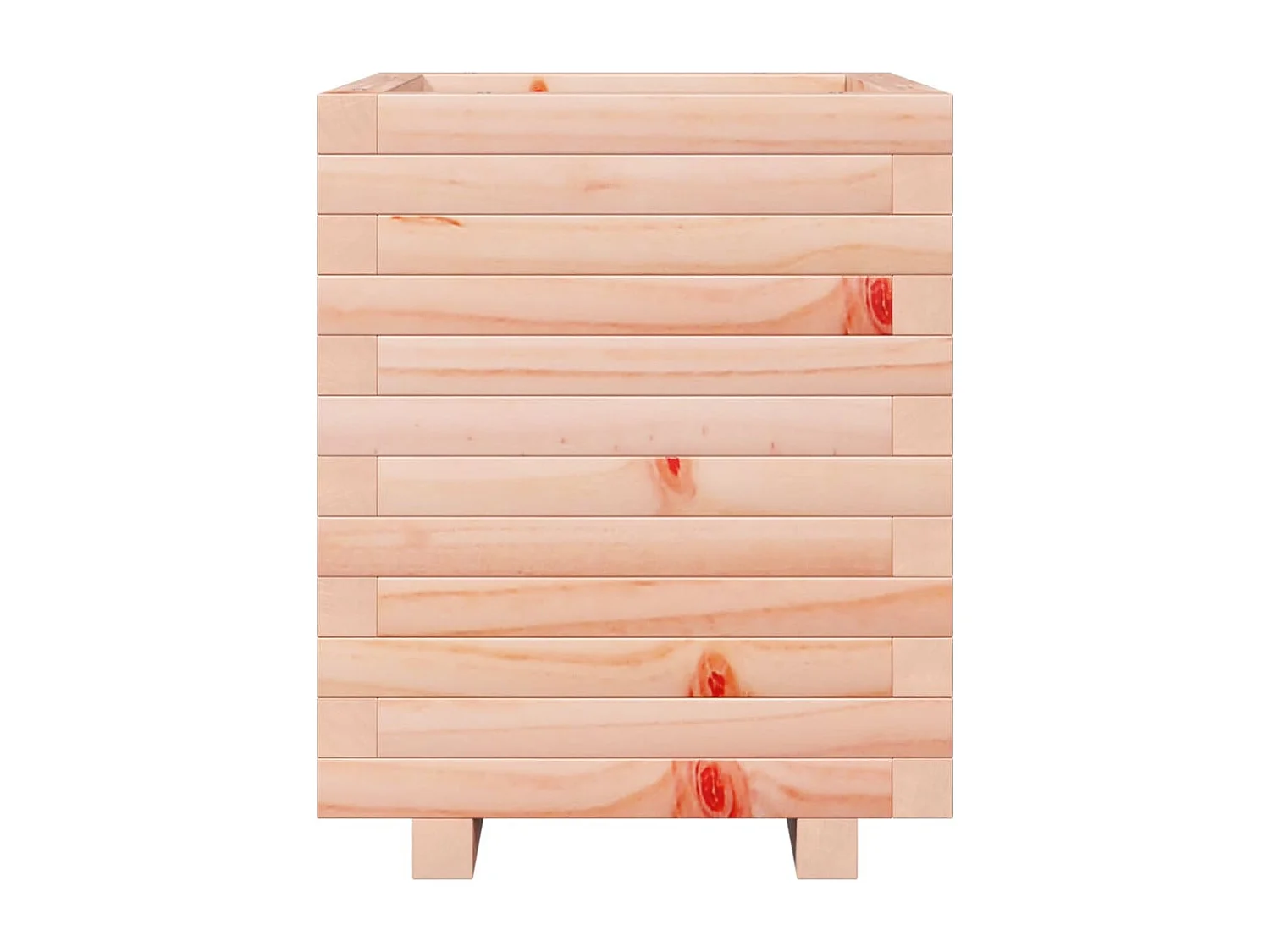 Macetero bancal elevado plantas flores terraza jardín 40 x 40 x 49,5 cm madera maciza douglas marrón 02_0037568