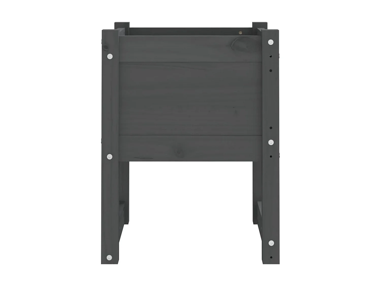 Macetero bancal elevado plantas flores terraza jardín 40 x 40 x 52,5 cm madera maciza de pino gris 02_0037575