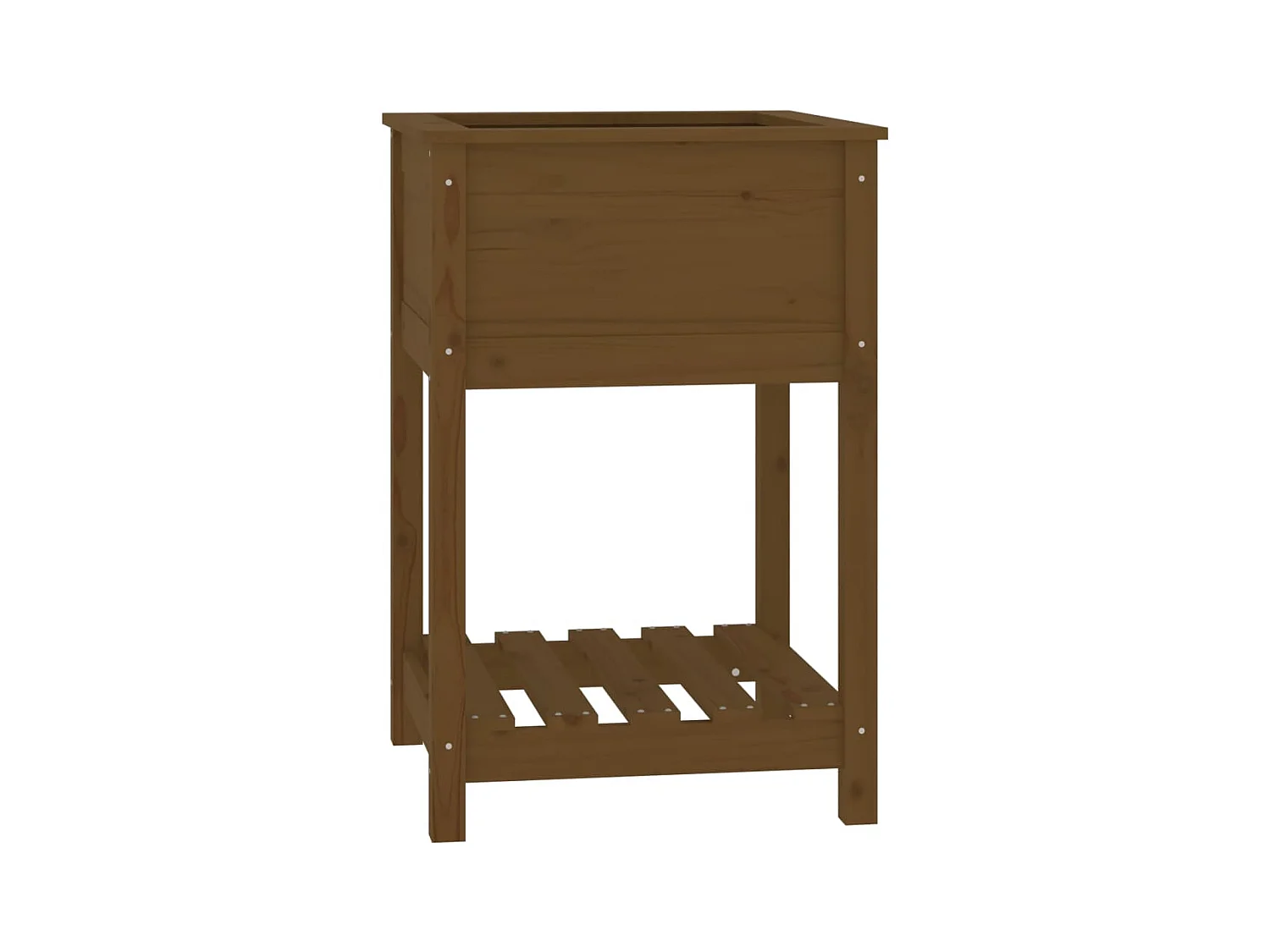 Vaso per fioriera aiuola rialzata piante fiori terrazza giardino con ripiano 54 x 54 x 81 cm legno di pino marrone 02_0038393