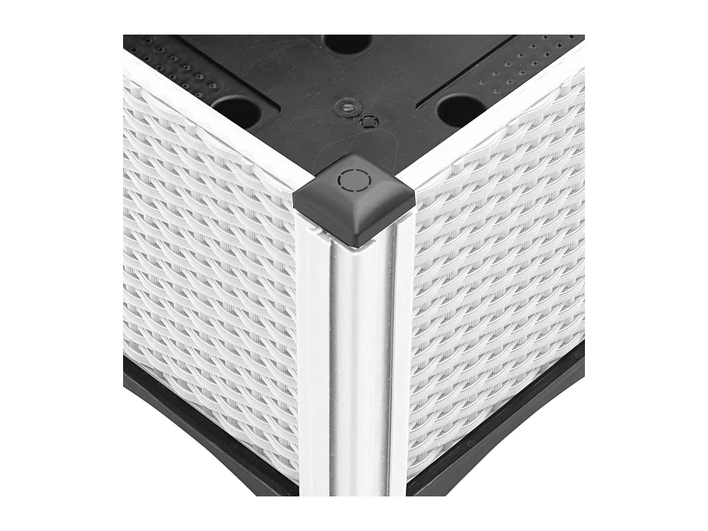 Vaso per fioriera aiuola rialzata piante fiori terrazza giardino con traliccio 120 x 40 x 142 cm PP bianco 02_0038238