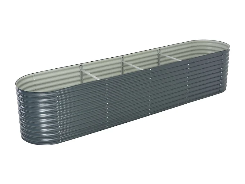 Jardinière lit surélevé plantes grise 400 x 80 x 81 cm 02_0001053