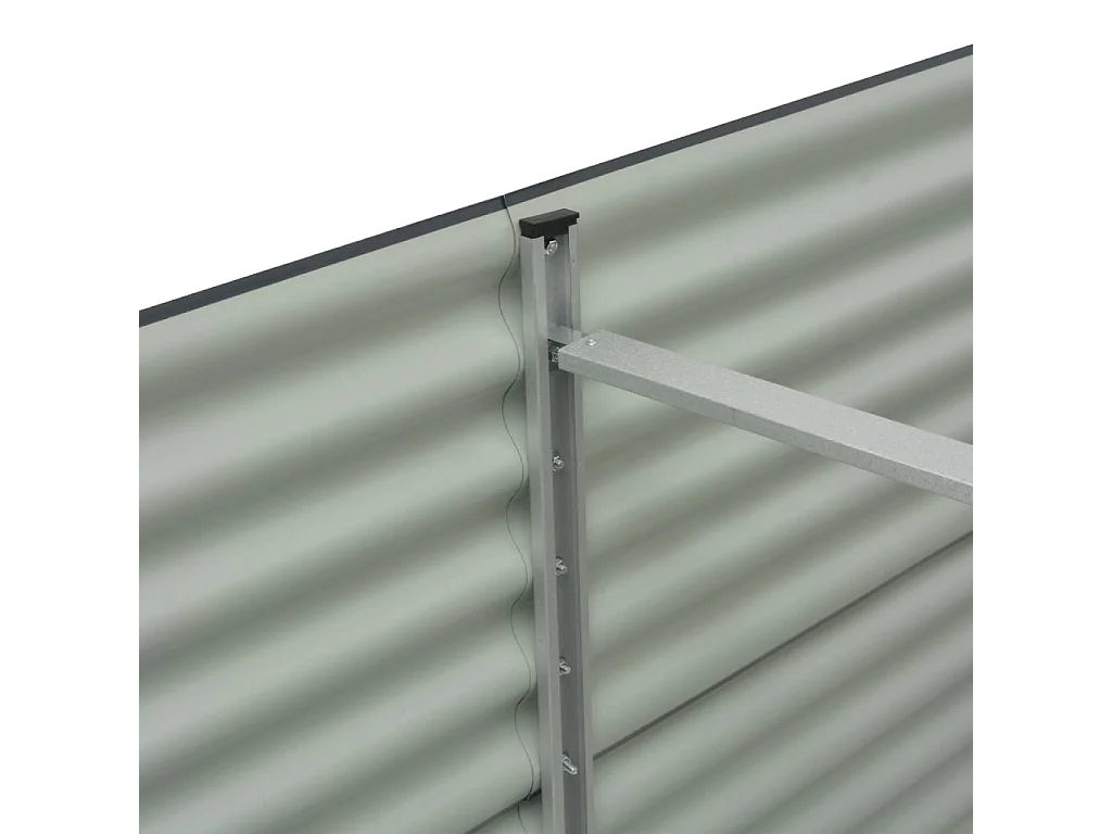 Jardinera arriate elevado plantas flores jardín 400 x 80 x 81 cm acero galvanizado gris 02_0001053