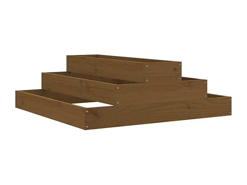 Jardinière bac lit surélevé bois marron 80 x 80 x 27 cm 02_0037903