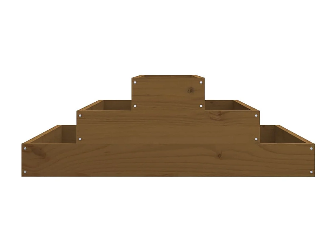 Jardinière bac lit surélevé bois marron 80 x 80 x 27 cm 02_0037903