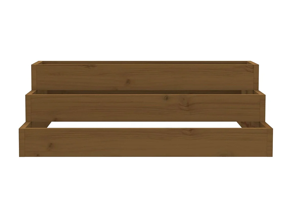 Vassoio per fioriera aiuola rialzata piante fiori terrazza giardino 80 x 80 x 27 cm legno massello di pino marrone 02_0037903