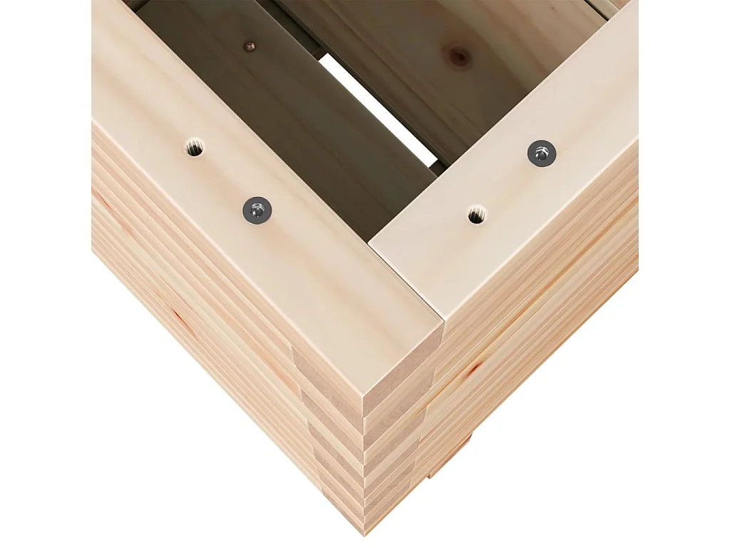 Macetero bancal elevado plantas flores terraza jardín 40 x 40 x 49,5 cm madera maciza de pino marrón 02_0037566