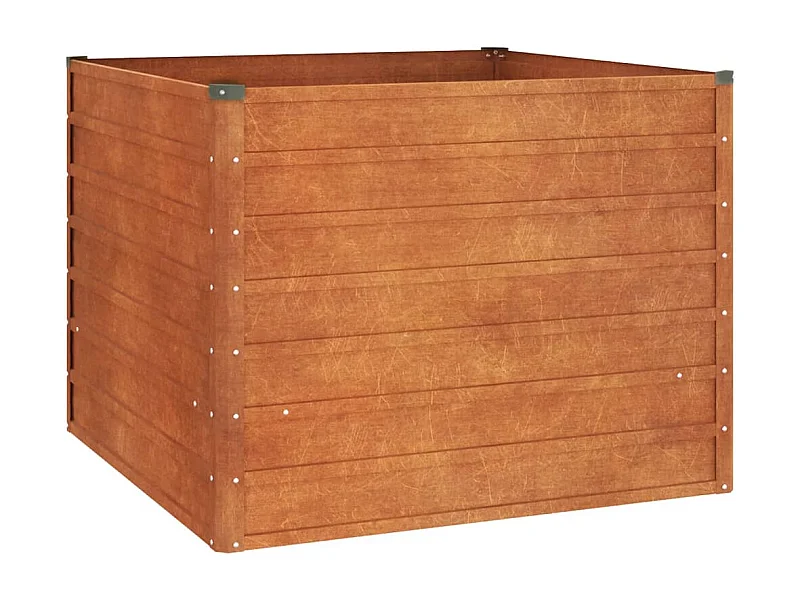 Macetero bancal elevado plantas flores terraza jardín oxidado 100 x 100 x 77 cm acero corten marrón 02_0039857