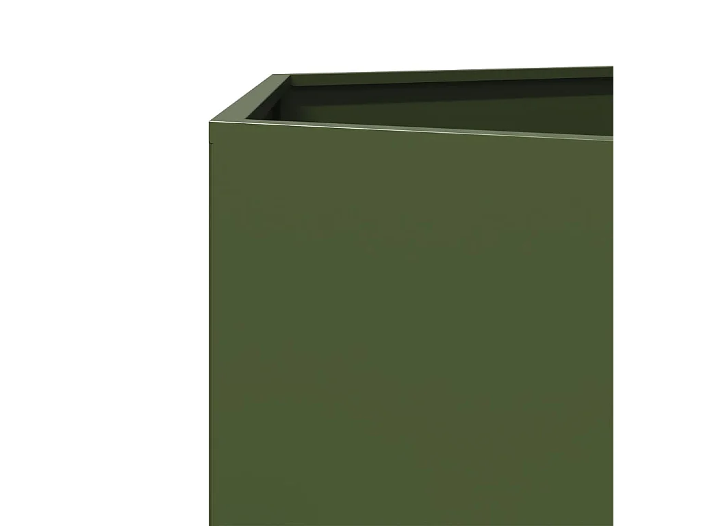 Jardinera elevada para plantas flores terraza jardín olivo hexagonal 138 x 120 x 45 cm acero verde 02_0038709