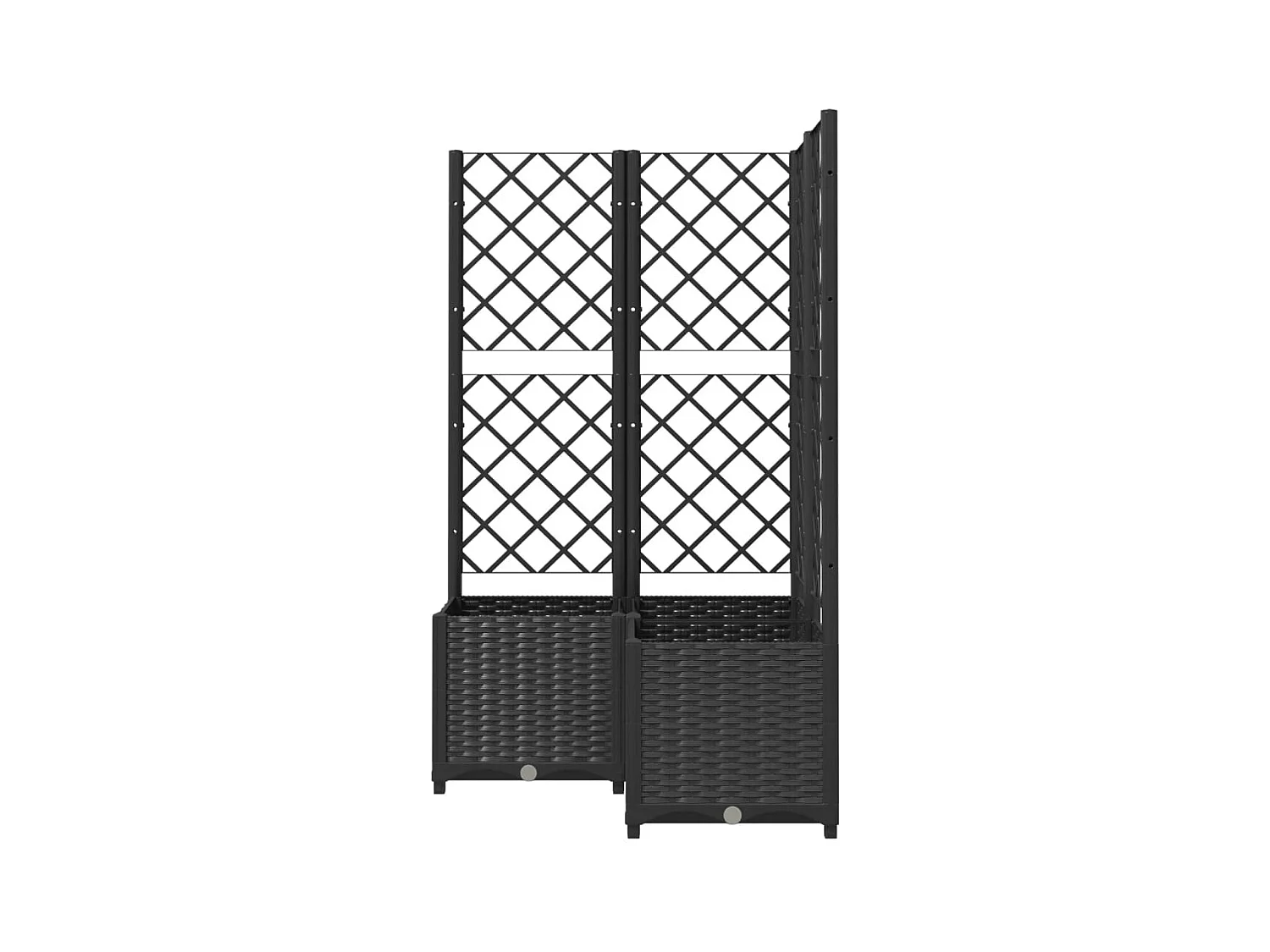 Jardinière bac lit surélevé noire 80 x 80 x 136 cm 02_0038320