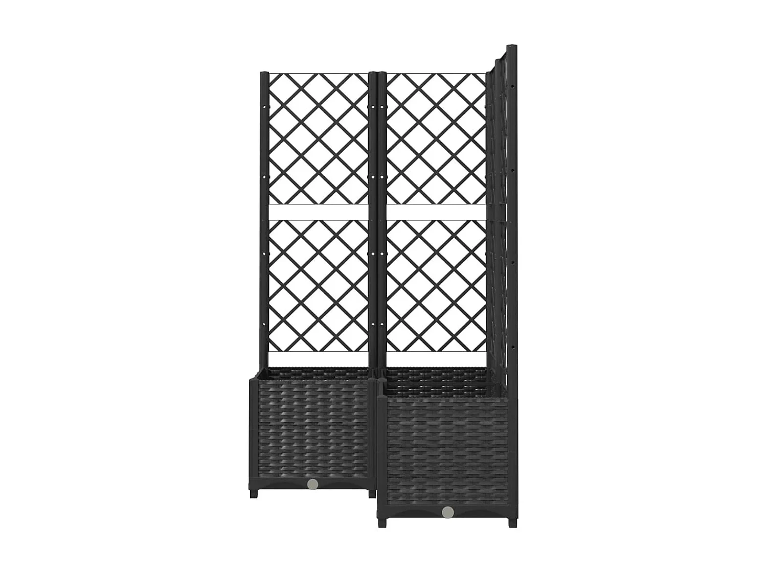 Jardinière bac lit surélevé noire 80 x 80 x 136 cm 02_0038320