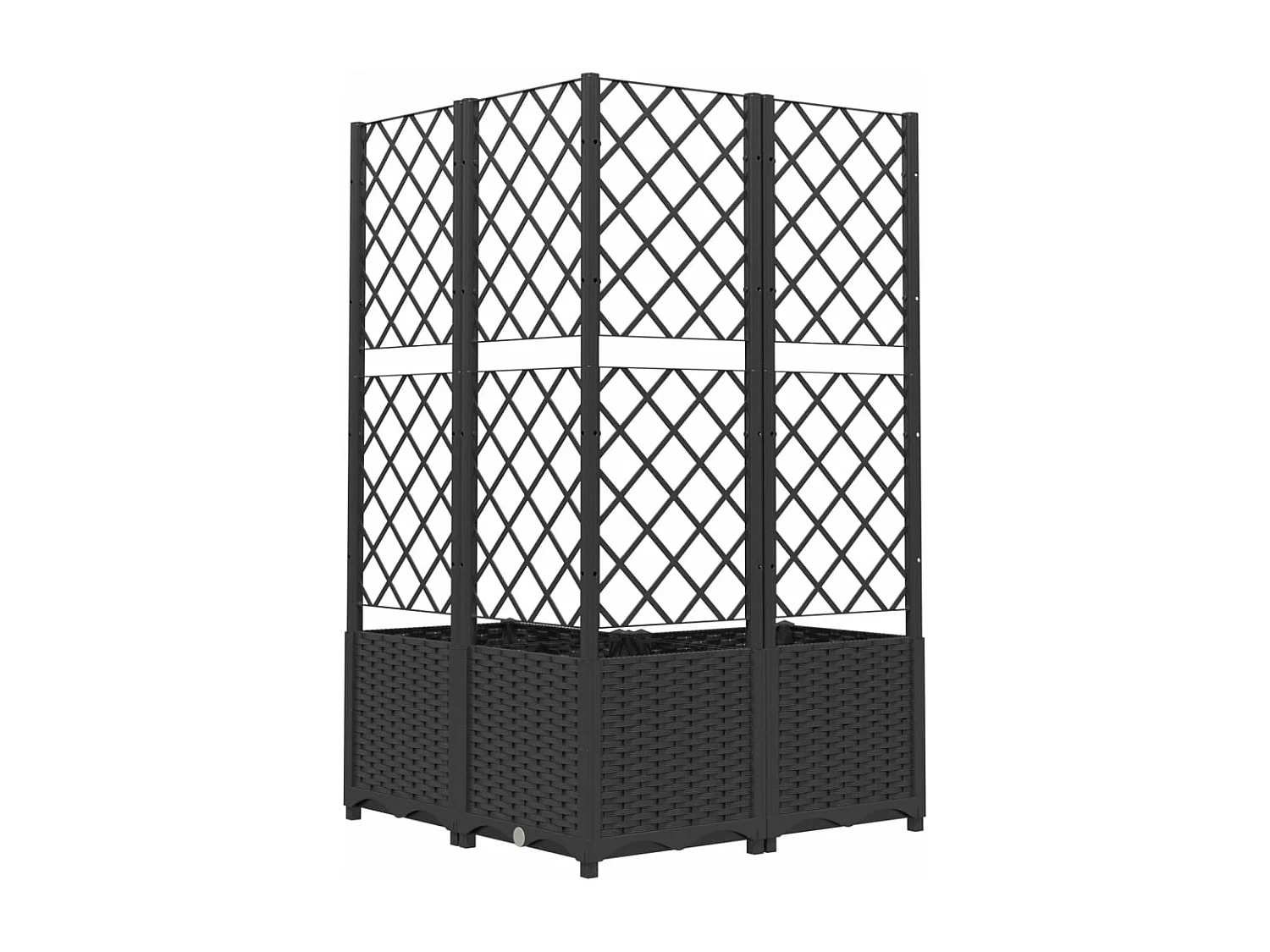 Jardinière bac lit surélevé noire 80 x 80 x 136 cm 02_0038320