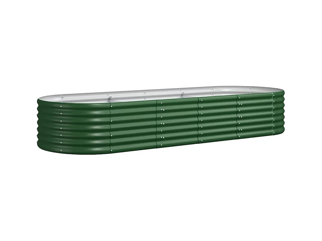 Bandeja para plantador canteiro elevado plantas flores terraço jardim jardim aço revestido a pó 224 x 80 x 36 cm verde 02_0039603