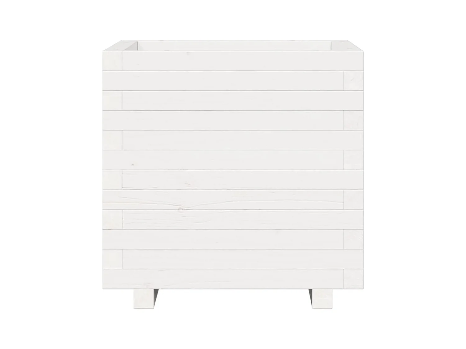 Jardinière bac lit surélevé bois blanche 50 x 50 x 49.5 cm 02_0037647