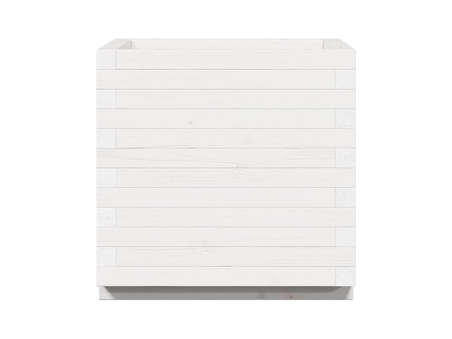 Jardinière bac lit surélevé bois blanche 50 x 50 x 49.5 cm 02_0037647