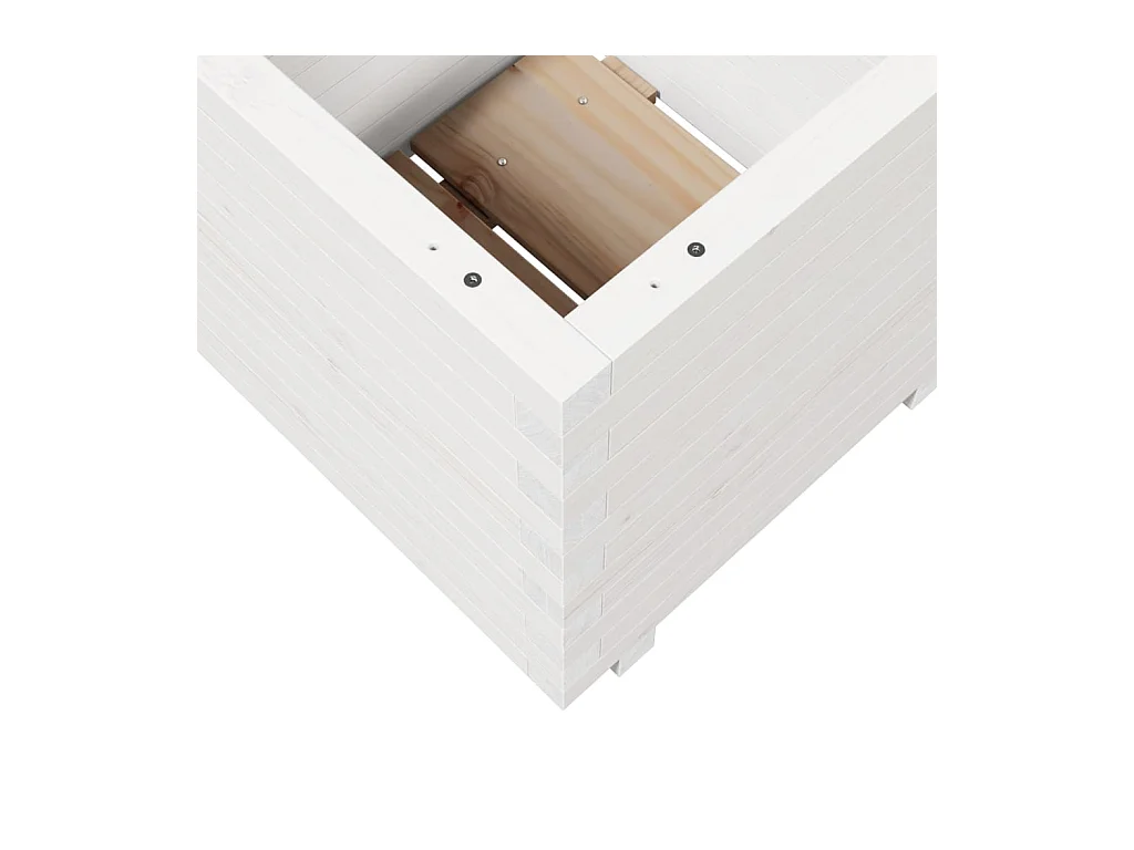 Jardinière bac lit surélevé bois blanche 50 x 50 x 49.5 cm 02_0037647