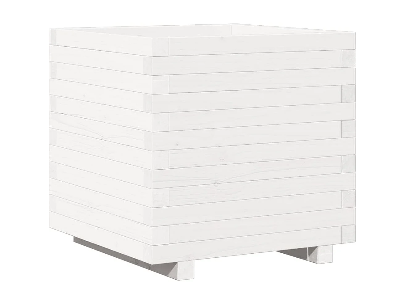 Jardinière bac lit surélevé bois blanche 50 x 50 x 49.5 cm 02_0037647