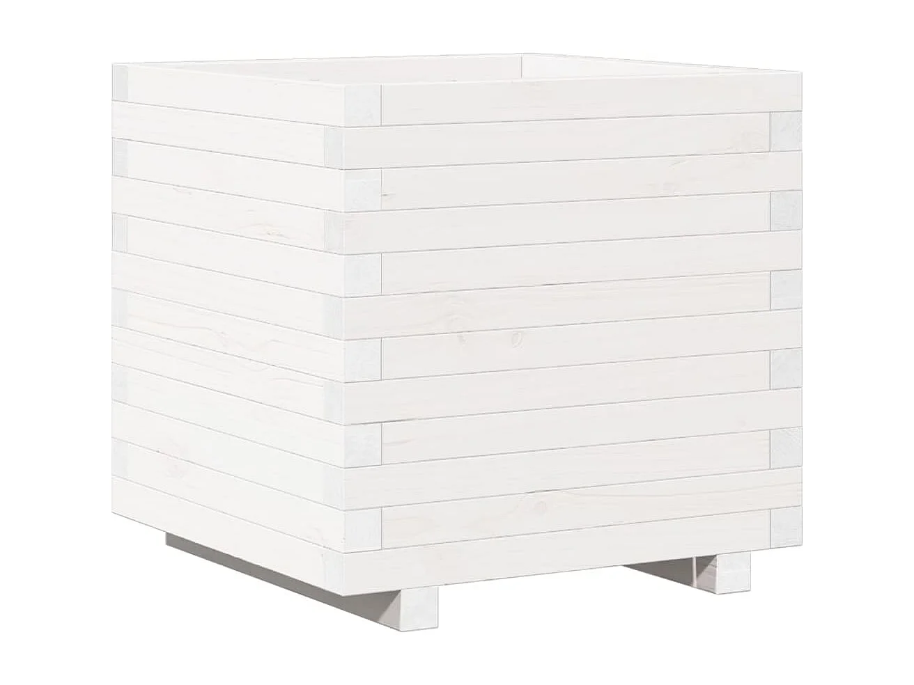 Jardinière bac lit surélevé bois blanche 50 x 50 x 49.5 cm 02_0037647