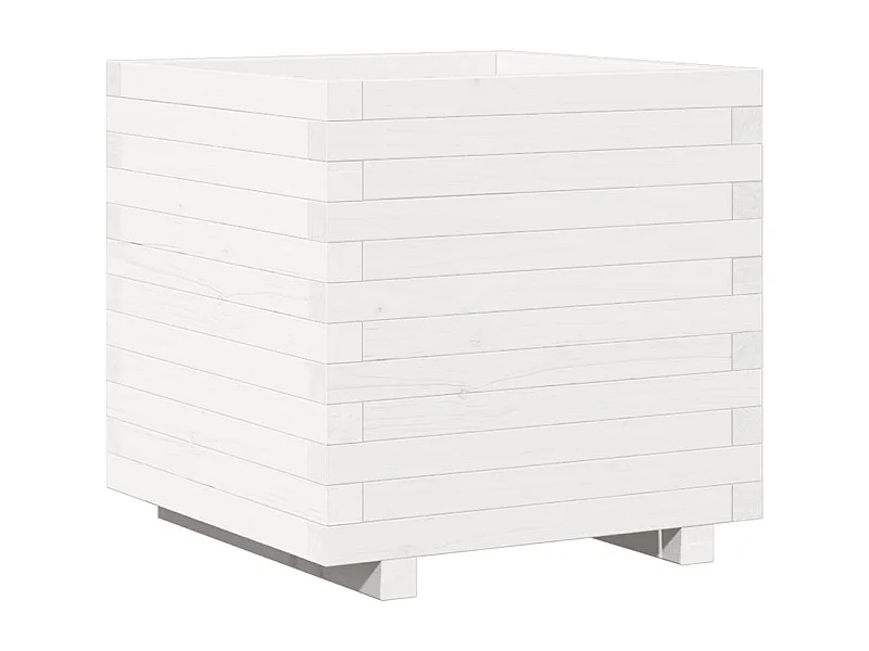 Macetero bancal elevado plantas flores terraza jardín 50 x 50 x 49,5 cm madera maciza de pino blanco 02_0037647