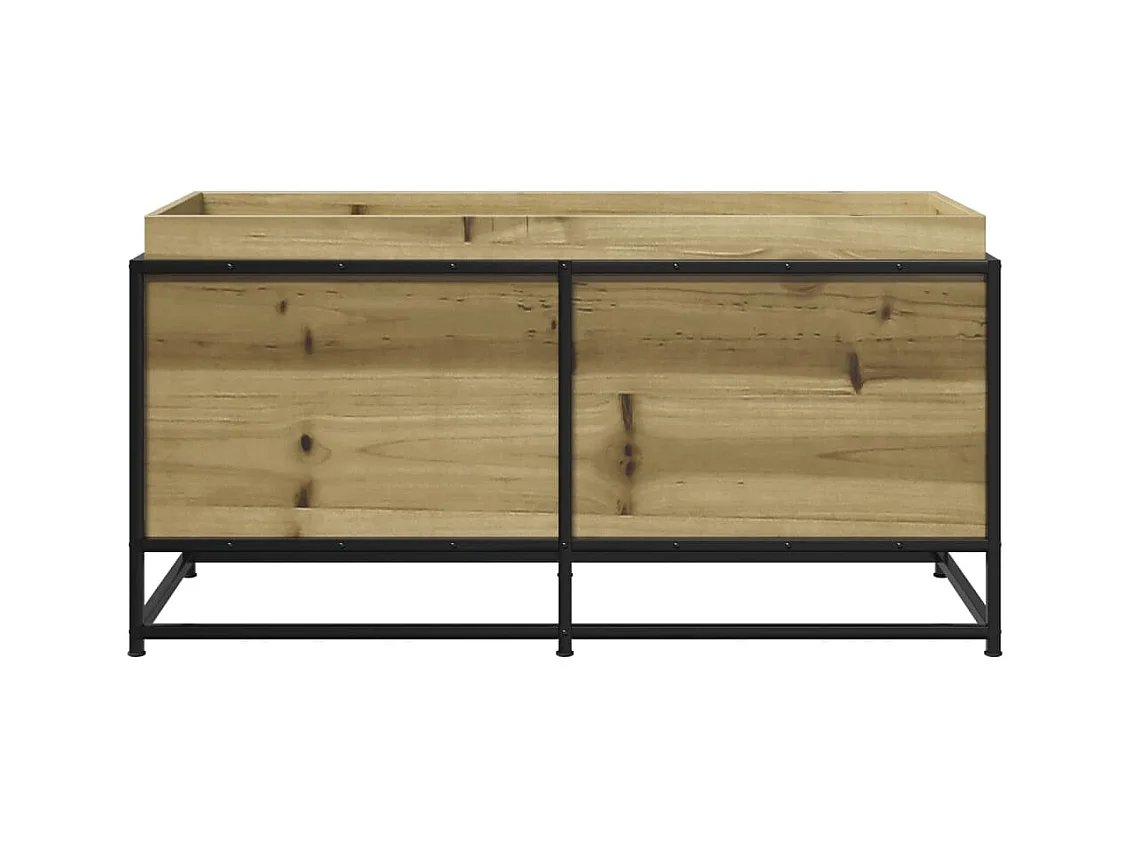 Macetero bancal elevado plantas flores terraza jardín 100 x 40 x 50 cm madera de pino impregnada marrón 02_0037267