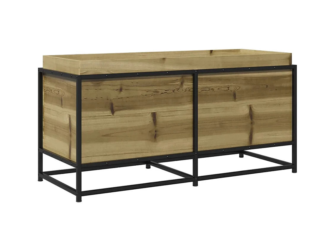 Macetero bancal elevado plantas flores terraza jardín 100 x 40 x 50 cm madera de pino impregnada marrón 02_0037267