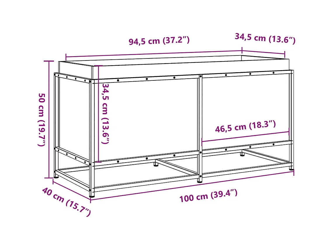 Macetero bancal elevado plantas flores terraza jardín 100 x 40 x 50 cm madera de pino impregnada marrón 02_0037267