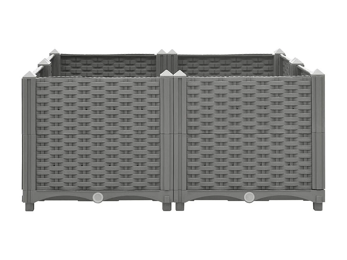 Fioriera aiuola rialzata vassoio piante fiori terrazza giardino 80 x 80 x 38 cm polipropilene grigio 02_0039249