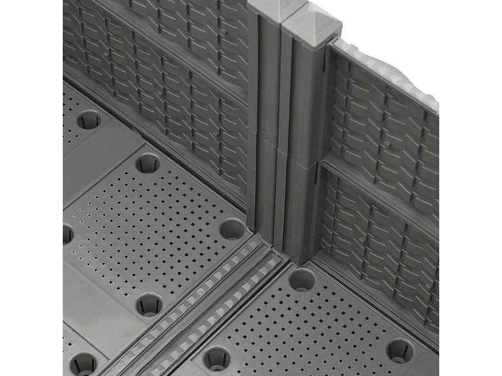 Fioriera aiuola rialzata vassoio piante fiori terrazza giardino 80 x 80 x 38 cm polipropilene grigio 02_0039249