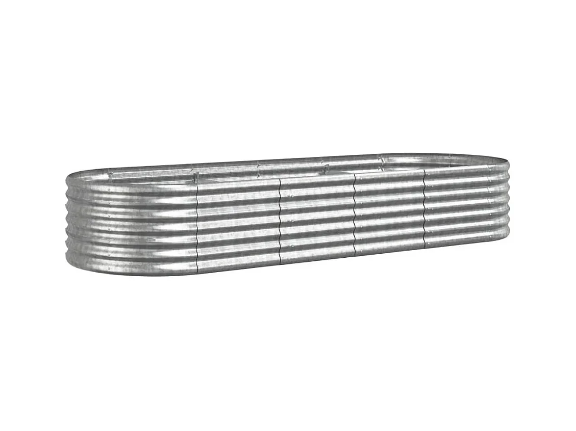 Jardinière bac lit surélevé argenté 224 x 80 x 36 cm 02_0039715