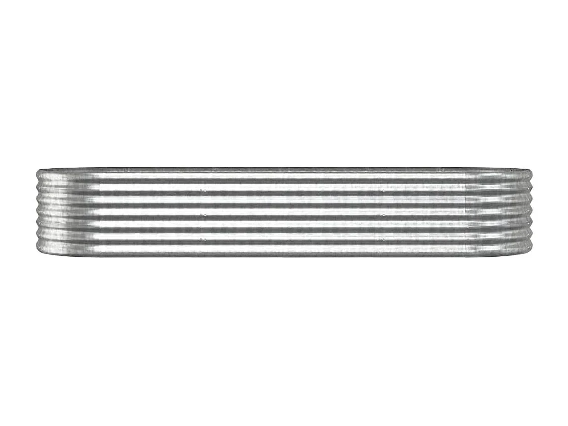 Macetero bancal elevado plantas flores terraza jardín jardín acero con revestimiento de polvo plateado Plata 02_0039715