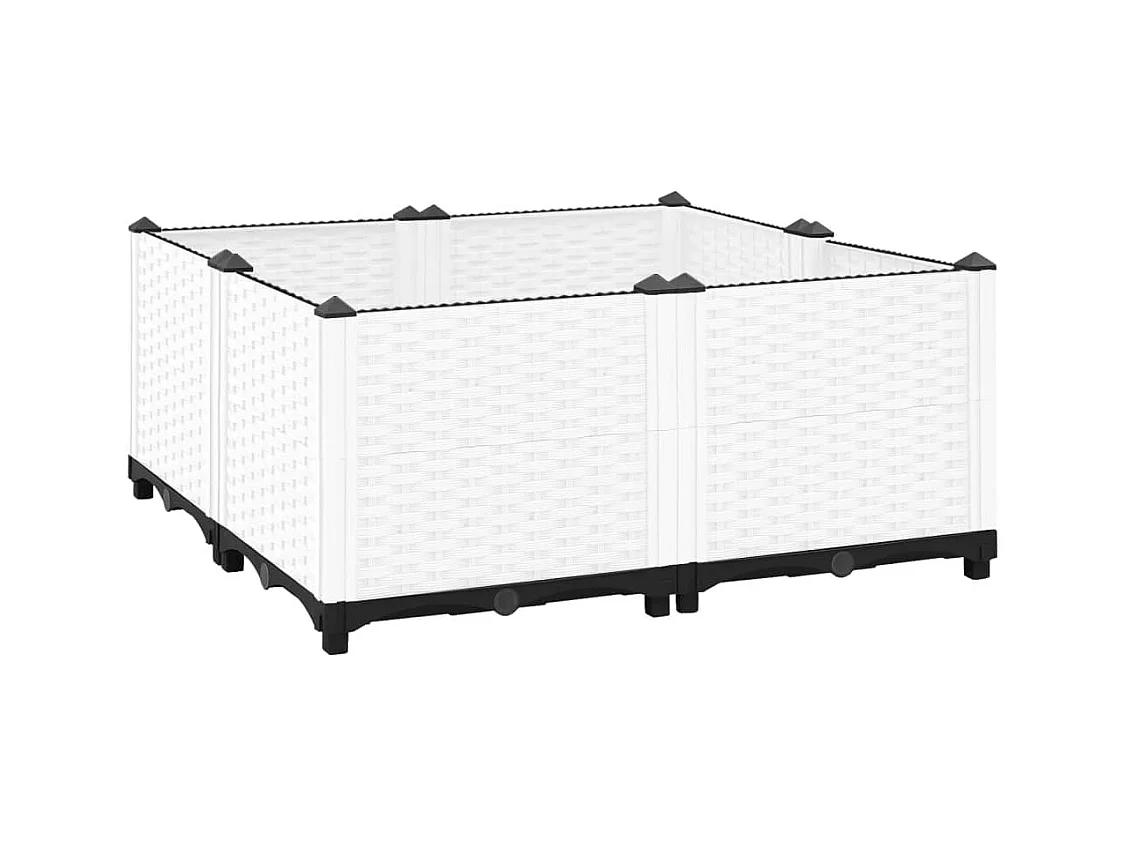 Jardinière bac lit surélevé grise 80 x 80 x 38 cm 02_0039246