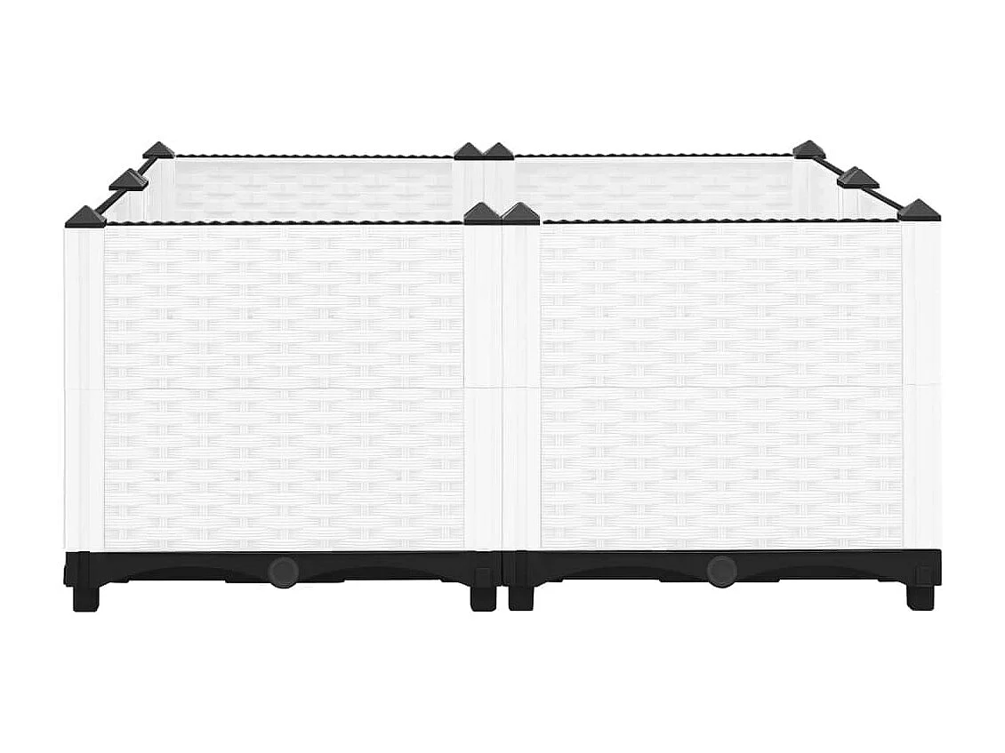 Fioriera aiuola rialzata vassoio piante fiori terrazzo giardino 80 x 80 x 38 cm polipropilene grigio 02_0039246