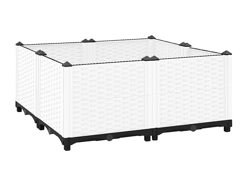 Macetero elevado bandeja plantas flores terraza jardín 80 x 80 x 38 cm gris polipropileno 02_0039246