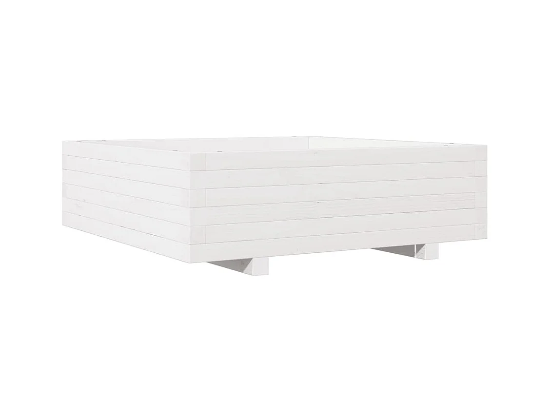 Jardinière bac lit surélevé bois blanche 80 x 80 x 45438 cm 02_0037893