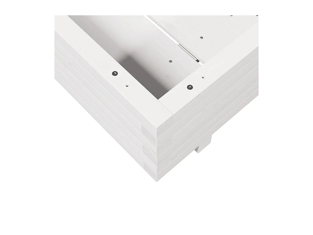 Jardinière bac lit surélevé bois blanche 80 x 80 x 45438 cm 02_0037893