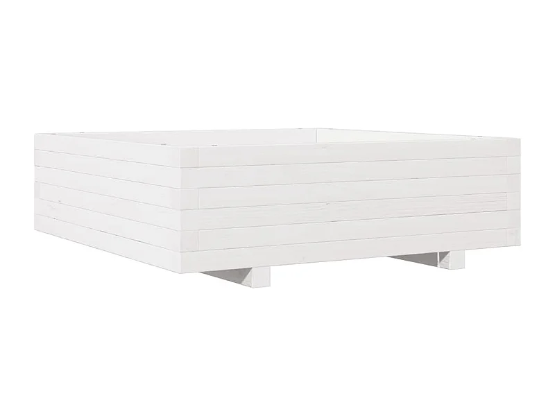 Macetero bancal elevado plantas flores terraza jardín 80 x 80 x 26,5 cm madera maciza de pino blanco 02_0037893