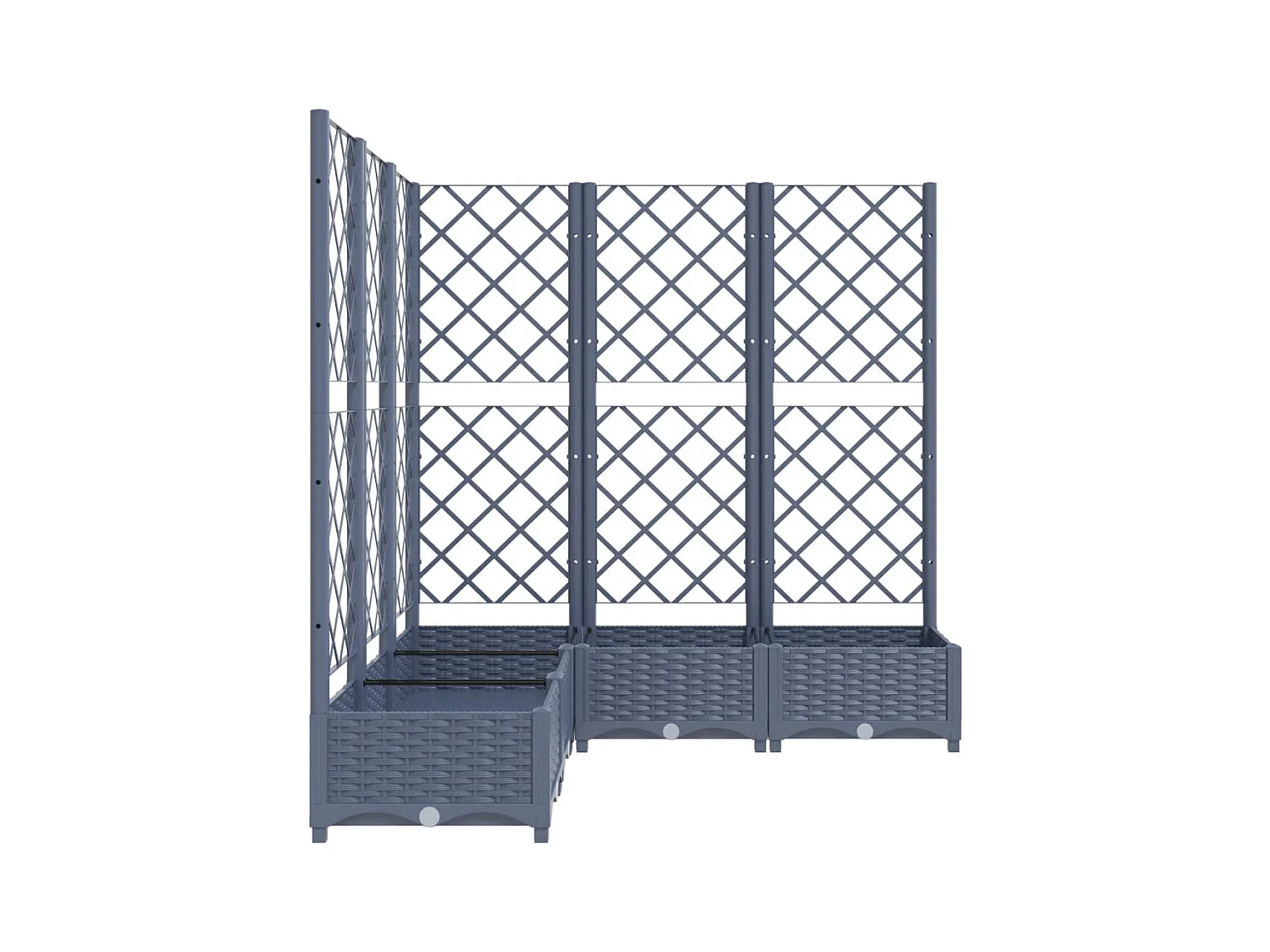 Jardinière bac lit surélevé grise 120 x 120 x 121.5 cm 02_0038223