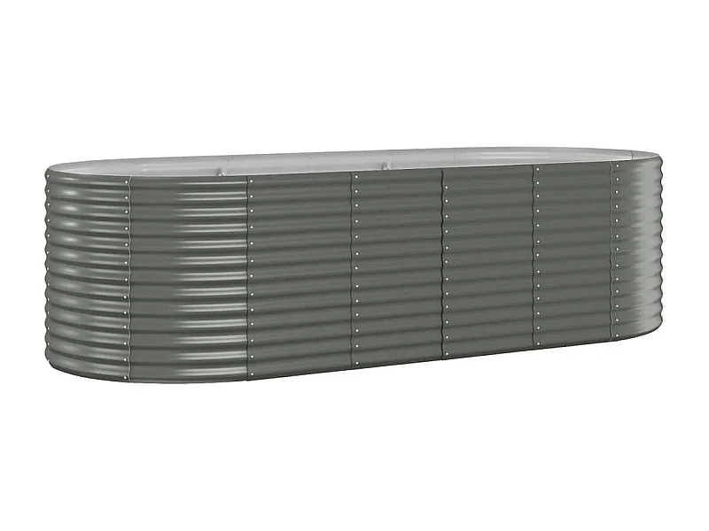 Vassoio per fioriera aiuola rialzata piante fiori terrazza giardino giardino acciaio verniciato a polvere 249 x 100 x 68 cm grigio 02_0039612