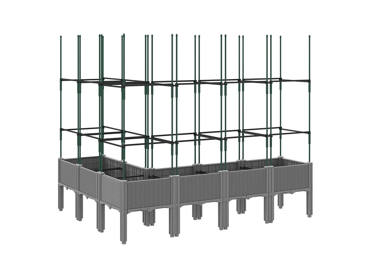 Jardinière bac lit surélevé grise 160 x 120 x 142 cm 02_0038348