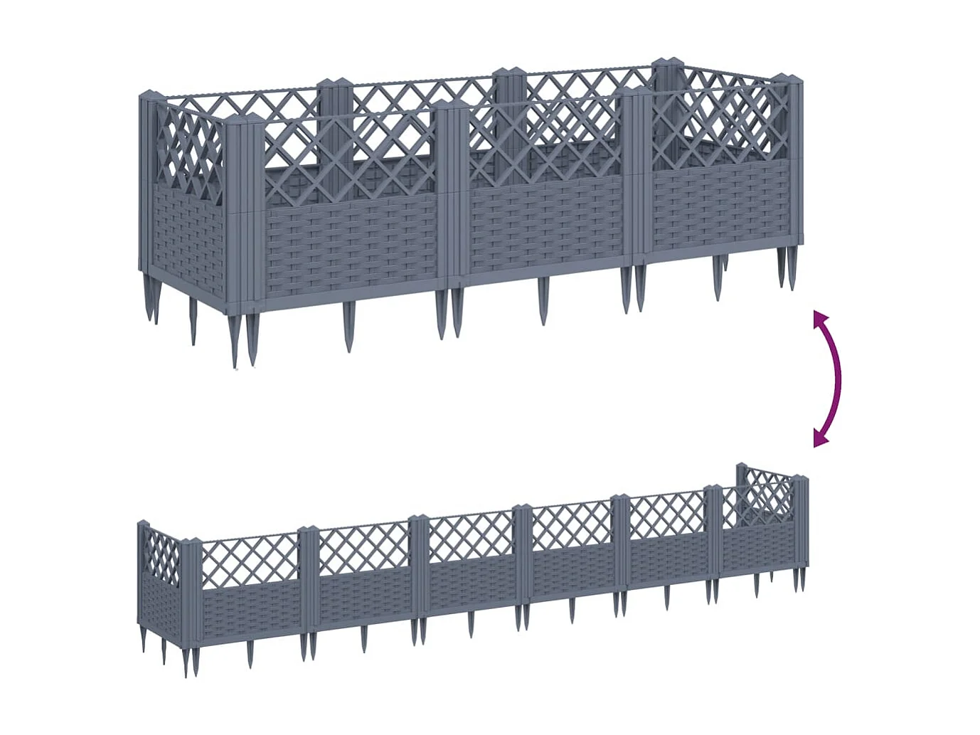 Jardinière bac lit surélevé grise 123 x 5 x 43 cm 02_0038182