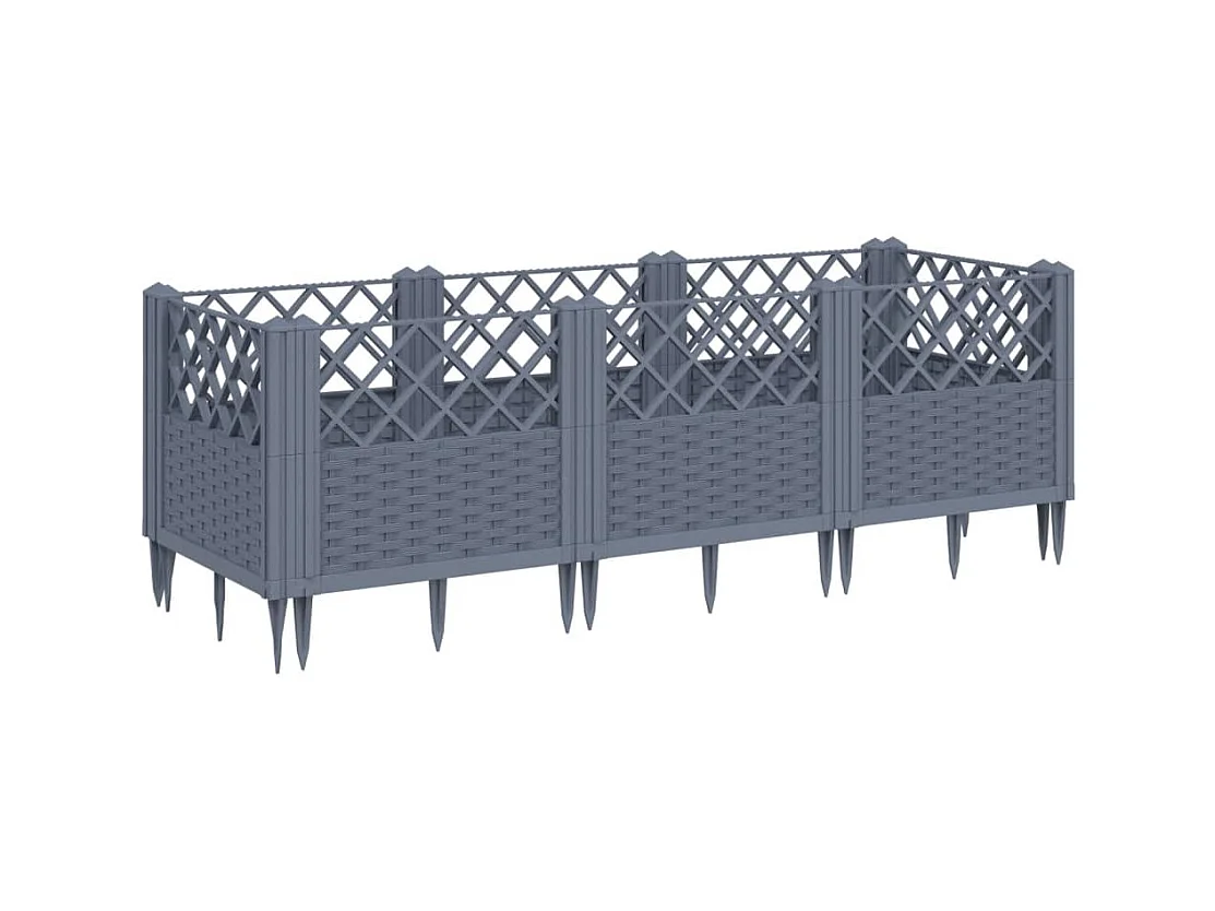 Jardinière bac lit surélevé grise 123 x 5 x 43 cm 02_0038182