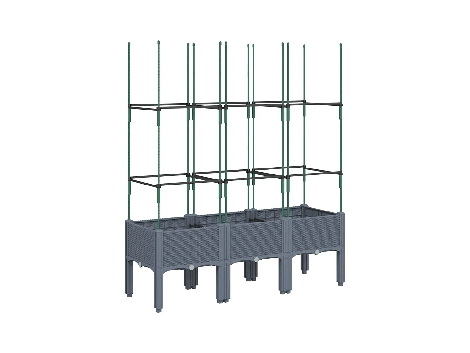 Jardinière bac lit surélevé grise 120 x 40 x 142 cm 02_0038243