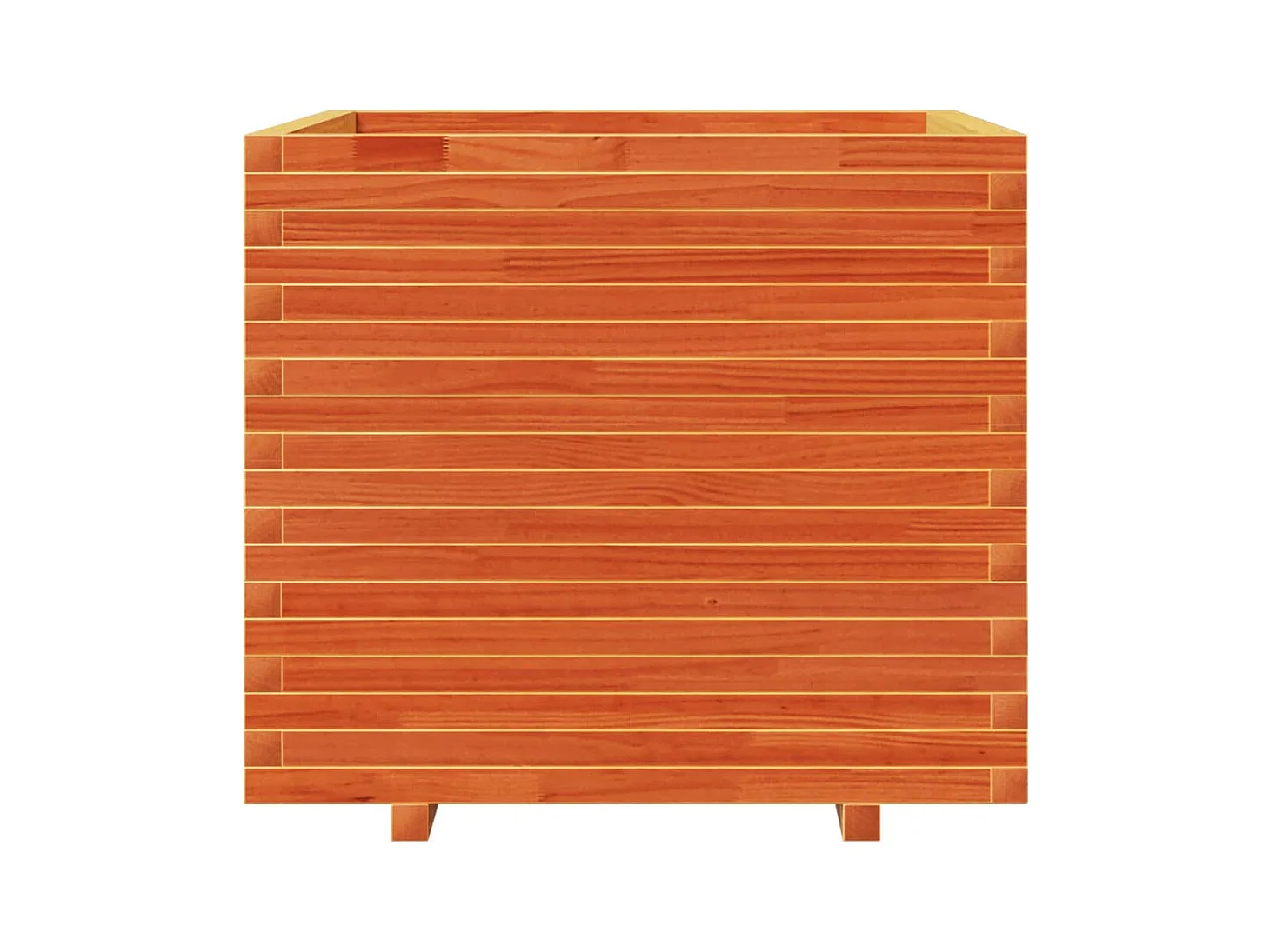 Macetero bancal elevado plantas flores terraza jardín cera 80 x 80 x 72 cm madera maciza de pino marrón 02_0038505