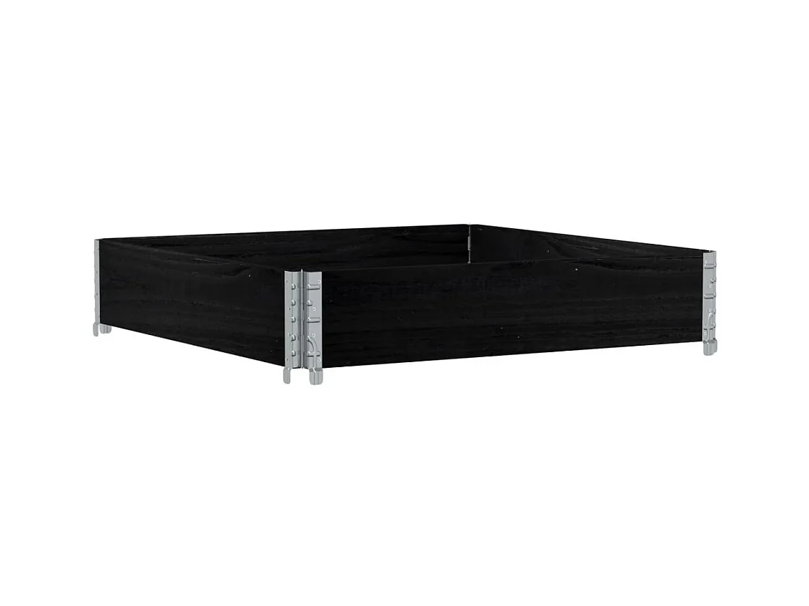 Vassoio per fioriera aiuola rialzata piante fiori terrazza giardino 100 x 100 cm legno massello di pino nero 02_0037246