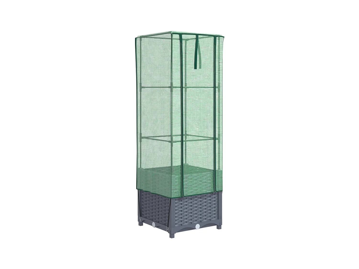 Jardinière bac lit surélevé grise 40 x 40 x 139 cm 02_0038772