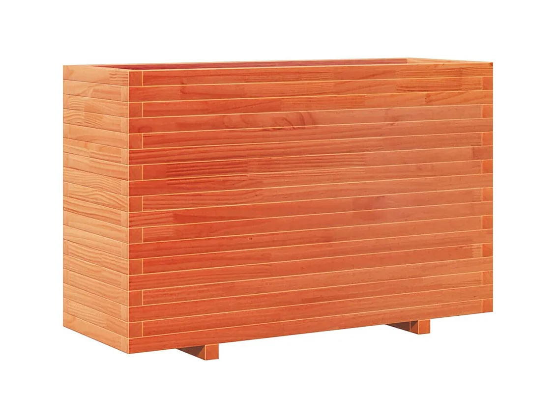 Bandeja para plantas canteiro elevado plantas flores terraço jardim cera 110 x 40 x 72,5 cm madeira maciça de pinho marrom 02_0038437