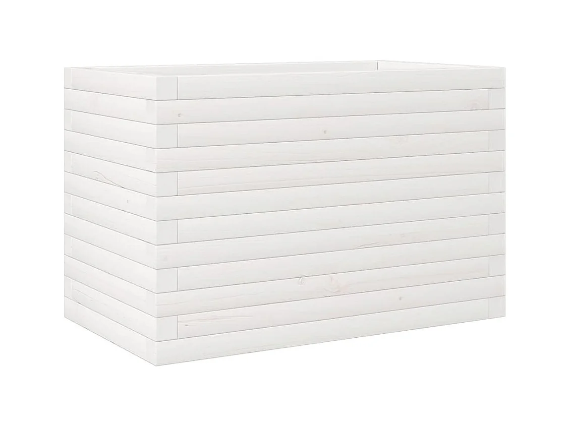 Jardinière bac lit surélevé bois blanche 70 x 40 x 45.5 cm 02_0037779