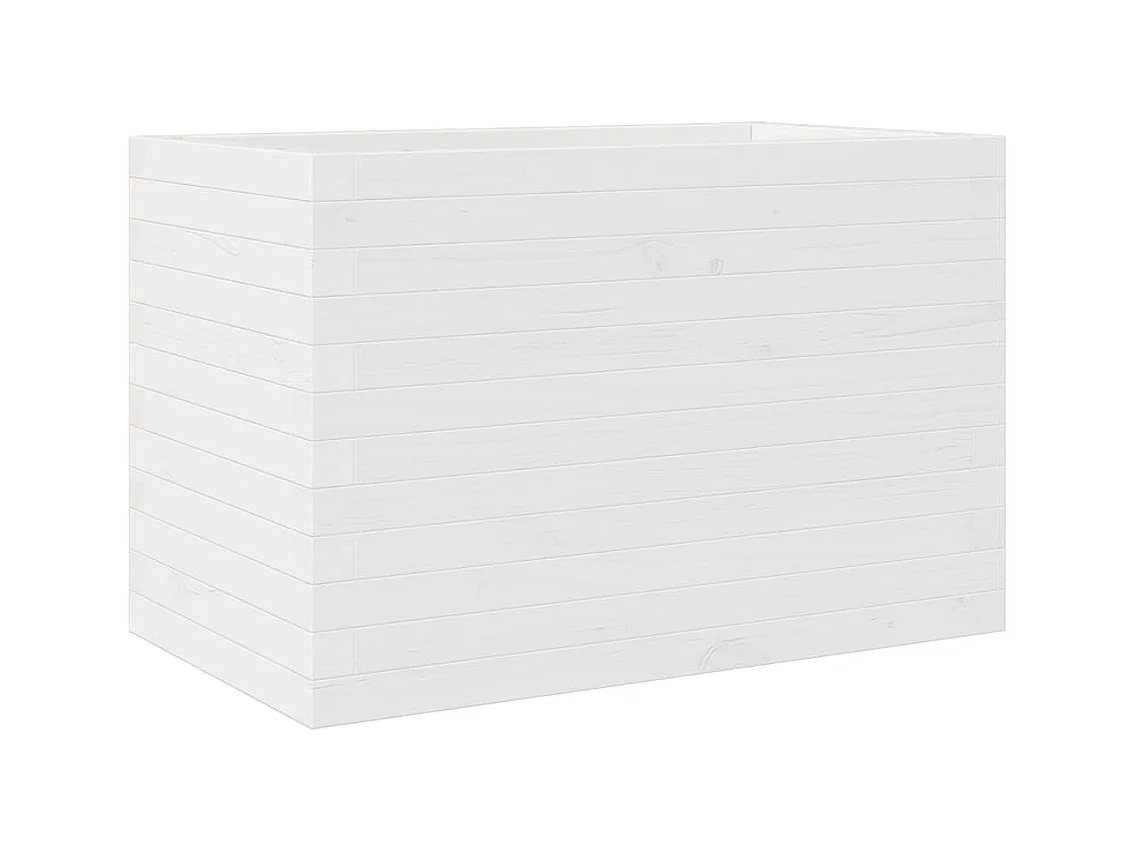 Jardinière bac lit surélevé bois blanche 70 x 40 x 45.5 cm 02_0037779