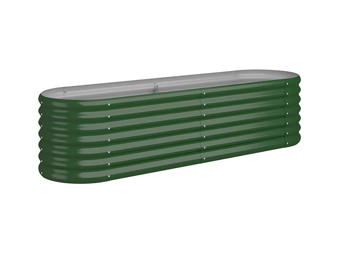 Bandeja para plantador canteiro elevado plantas flores terraço jardim jardim aço revestido a pó 152 x 40 x 36 cm verde 02_0039577